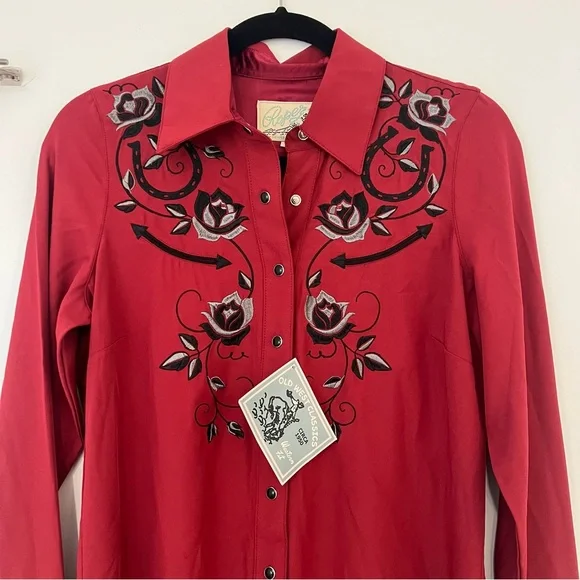 Roper Womens Dress Old West Collection with Embroidery - Red - Picture 6 of 14
